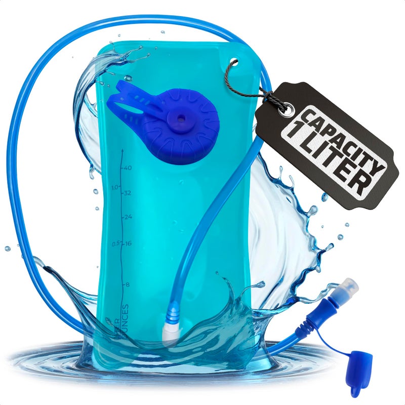 LAGARTO Blue Water Bladder for Hiking Backpack - 1-1.5 Liter Hydration Bladder Water Pouch for Running, Cycling, Camping, Biking, Hiking Water Bag - Blue Water Bottle Water Storage Bladder Hydration Pack - Image 1